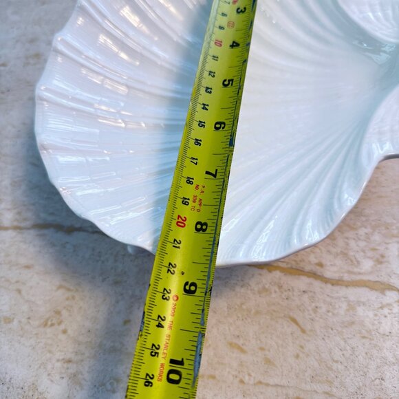 Vintage Spode White Porcelain Shell Trinket Dish With Dolphin Feet - Picture 8 of 15